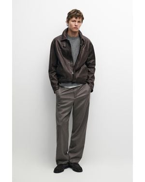 MASSIMO DUTTI Jacke Mit Knebelknöpfen Aus Nappaleder - Braun