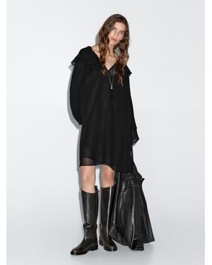 MASSIMO DUTTI Kurzes Kleid Mit Volants - Schwarz