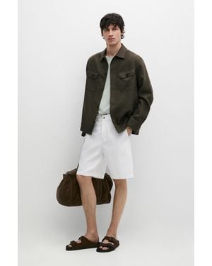 MASSIMO DUTTI Giacca Camicia Lino Tasche Total Look - Multicolore