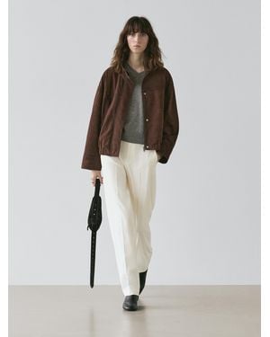 MASSIMO DUTTI Straight-Leg Flowing Pants - Natural