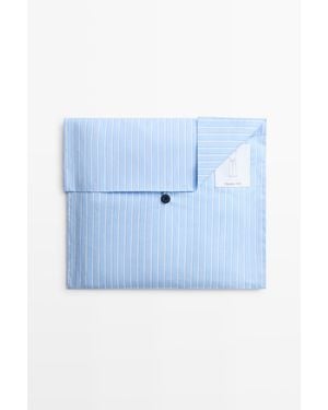 MASSIMO DUTTI Short Sleeve Pyjama Top And Striped Trousers - Blue