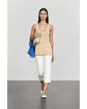 MASSIMO DUTTI Cotton-Blend Knit Co-Ord Top - White