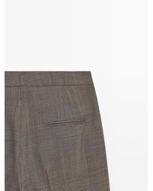 MASSIMO DUTTI Check Wool Suit Trousers - Grey