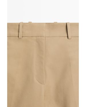 MASSIMO DUTTI Adjustable Tab Detail Pants - Natural