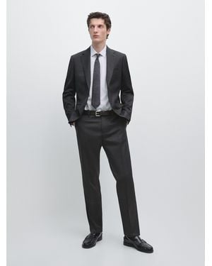 MASSIMO DUTTI 100% Cool Wool Suit Blazer - Grey