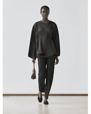 MASSIMO DUTTI Flowing Wrap Shirt - Black