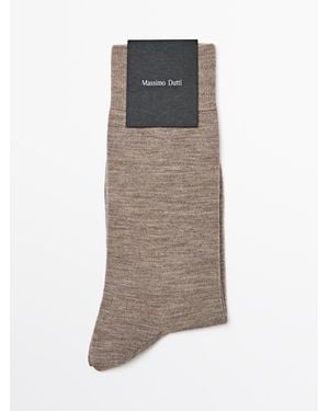 MASSIMO DUTTI Wool Blend Socks - Natural