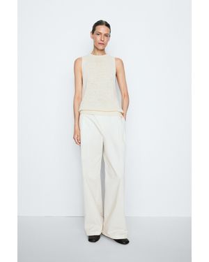 MASSIMO DUTTI Studio Silk-Blend Knit Halter Top - White