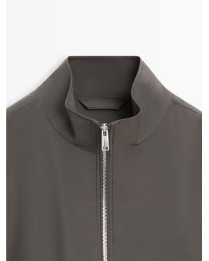 MASSIMO DUTTI Bi-Stretch Fabric Jacket - Gray