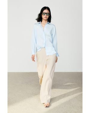 MASSIMO DUTTI Camisa Fluida Liocel - Neutro