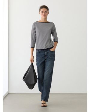 MASSIMO DUTTI Striped Cotton Knit Jumper - Blue