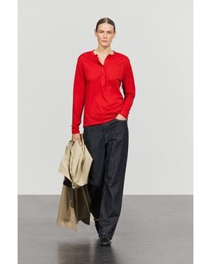 MASSIMO DUTTI Langarmshirt Aus 100 Baumwolle - Rot
