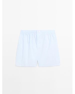 MASSIMO DUTTI Micro-Check Print Boxers - White