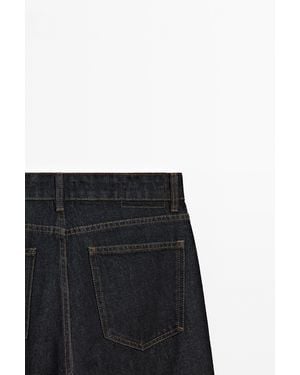 MASSIMO DUTTI Jeans Wide Leg Tiro Medio - Blanco
