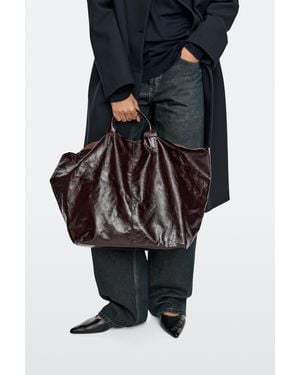 MASSIMO DUTTI Borsa Tote Maxi - Marrone