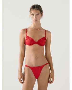 MASSIMO DUTTI Gathered Bikini Top With Underwire