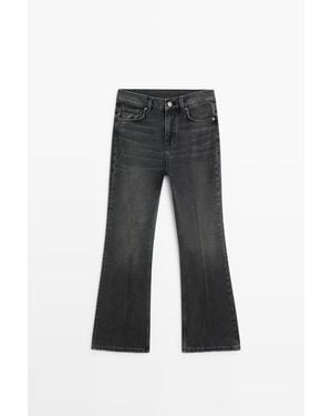 MASSIMO DUTTI Jeans A Campana A Vita Media - Nero