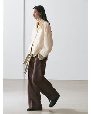 MASSIMO DUTTI Flowing Linen Suit Pants - White