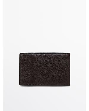 MASSIMO DUTTI Nappa Leather "Magic" Vertical Wallet - White