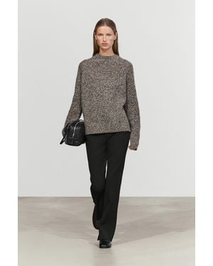 MASSIMO DUTTI Mouliné-Strickpullover Aus 100 Kaschmir - Grau