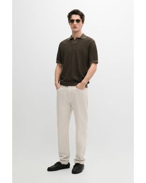 MASSIMO DUTTI Cotton And Linen Five-Pocket Pants - Natural