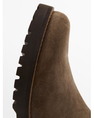 MASSIMO DUTTI Leather Chelsea Boots - Brown