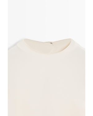 MASSIMO DUTTI Long Sleeve Top With Back Detail - Natural