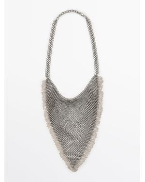 MASSIMO DUTTI Mesh Bandana Ketting - Wit