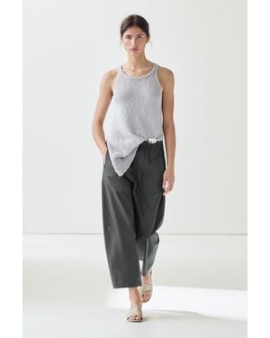 MASSIMO DUTTI Cropped Technical Barrel Fit Pants - Blue