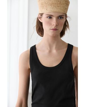 MASSIMO DUTTI 100% Raffia Skullcap Hat - Black