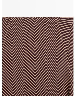 MASSIMO DUTTI Geometric Print Flared Midi Skirt - Multicolour