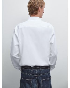 MASSIMO DUTTI Regular Fit Textured Shirt - White