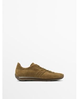 MASSIMO DUTTI Sportschoenen Van Suède - Naturel