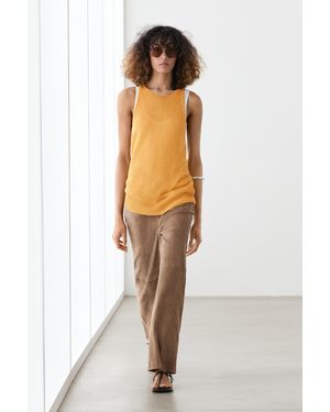 MASSIMO DUTTI Sleeveless Knit Halter Top - Yellow