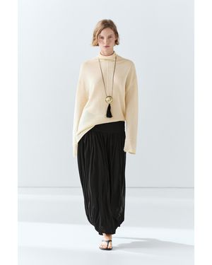 MASSIMO DUTTI Balloon Flowing Skirt - Black