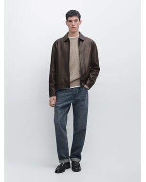 MASSIMO DUTTI Nappa Sheepskin Jacket - Brown