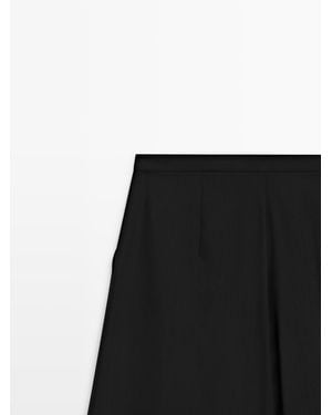 MASSIMO DUTTI Flowing Trousers With Darts - Black