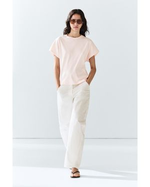 MASSIMO DUTTI 100% Cotton Short Sleeve T-Shirt - White