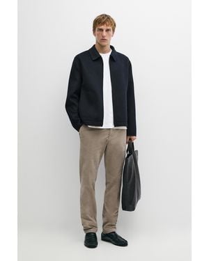 MASSIMO DUTTI Slim Fit Corduroy Trousers - Natural