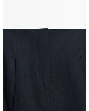 MASSIMO DUTTI Linen Suit Pants - Blue