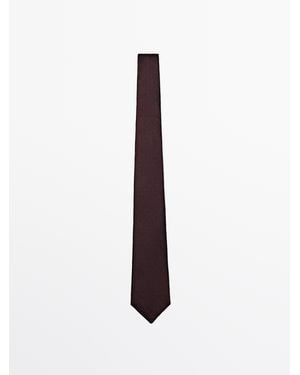 MASSIMO DUTTI 100% Silk Tie - White