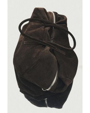 MASSIMO DUTTI Suede Travel Bag - Black