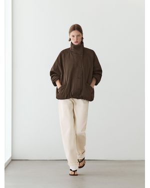 MASSIMO DUTTI Puffer Jacket With Pocket Details - Brown