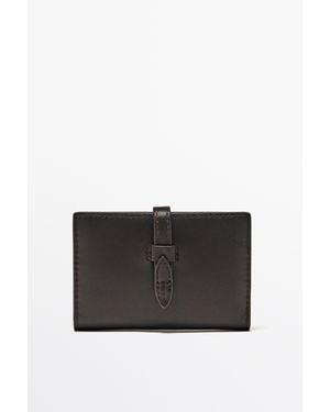 MASSIMO DUTTI Nappa Leather Wallet - Black