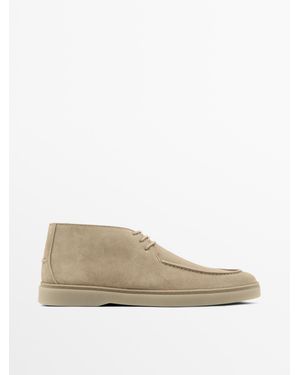 MASSIMO DUTTI Zachte Splitsuède Schoenen - Wit
