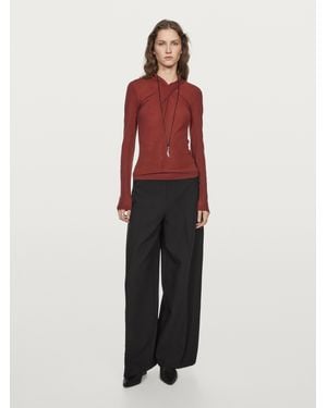 MASSIMO DUTTI Top Cruzado Lyocell Lana - Rojo