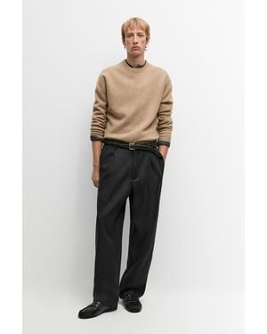MASSIMO DUTTI Pull En Maille De Laine Mélangée - Neutre
