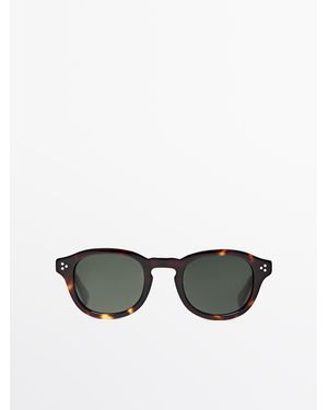 MASSIMO DUTTI Round Sunglasses - Brown