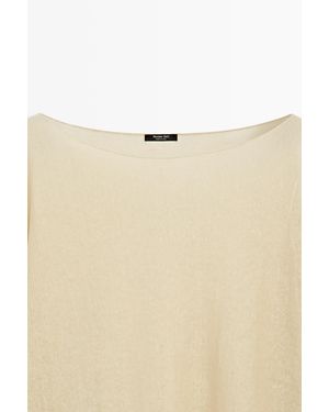 MASSIMO DUTTI Linen Blend Flowing Cape-Style Jumper - Natural