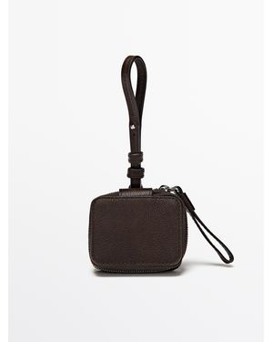 MASSIMO DUTTI Airpods Leather Case - Brown